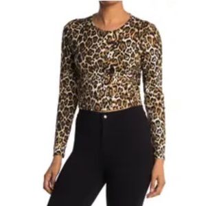Wayf Animal Print Crop Top